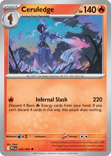 Ceruledge – Uncommon Reverse Holo – 020/094 – Phantasmal Flames
