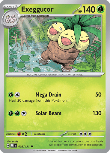 Exeggutor – Uncommon Master Ball Reverse Holo – 002/131 – Prismatic Evolutions