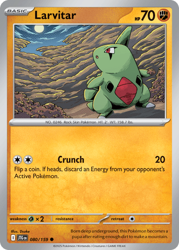 Larvitar – Common Reverse Holo – 080/159 – Journey Together