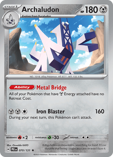 Archaludon – Rare Poké Ball Reverse Holo – 070/131 – Prismatic Evolutions