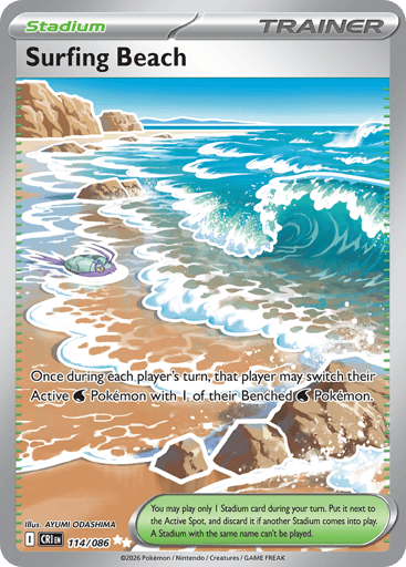 Surfing Beach – Ultra Rare – 114/086 – Chaos Rising