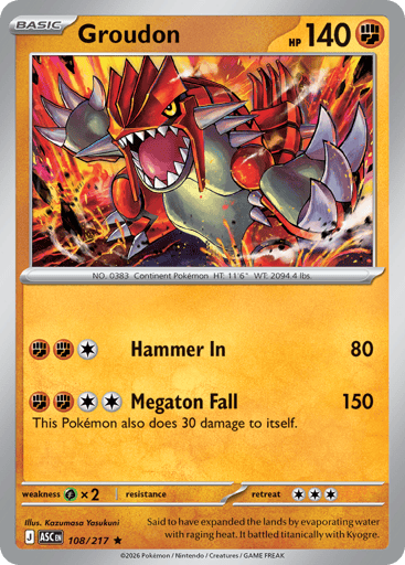 Groudon – Rare Holo – 108/217 – Ascended Heroes