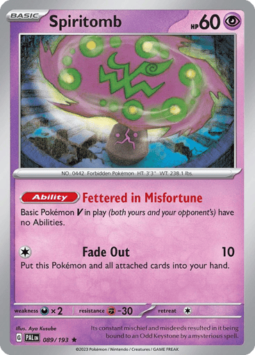 Spiritomb – Rare Reverse Holo – 089/193 – Paldea Evolved