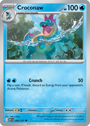 Croconaw – Uncommon Reverse Holo – 042/217 – Ascended Heroes