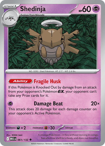 Shedinja – Uncommon Reverse Holo – 061/132 – Mega Evolution