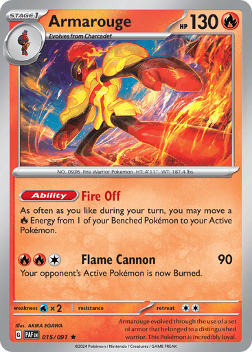 Armarouge – Rare Holo – 015/091 – Paldean Fates