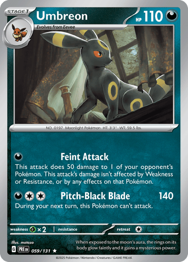 Umbreon – Rare Master Ball Reverse Holo – 059/131 – Prismatic Evolutions