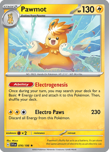 Pawmot – Rare Holo – 076/198 – Scarlet & Violet