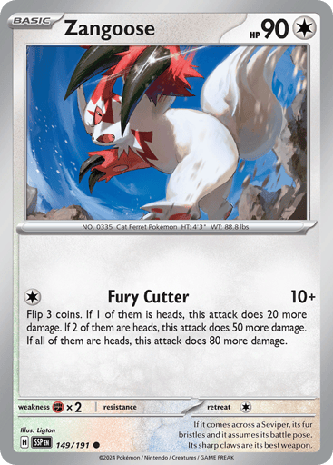 Zangoose – Common Reverse Holo – 149/191 – Surging Sparks