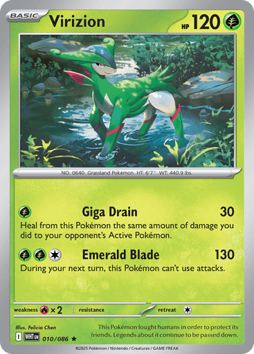 Virizion – Rare Master Ball Reverse Holo – 010/086 – White Flare