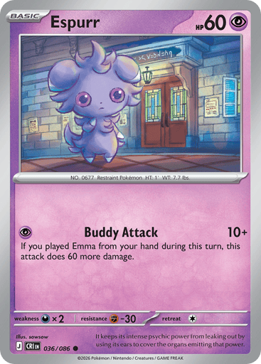 Espurr – Common Reverse Holo – 036/086 – Chaos Rising
