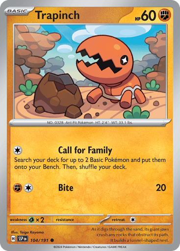 Trapinch – Common – 104/191 – Surging Sparks