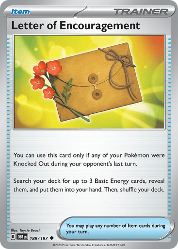 Letter of Encouragement – Rare Holo – 189/197 – Obsidian Flames