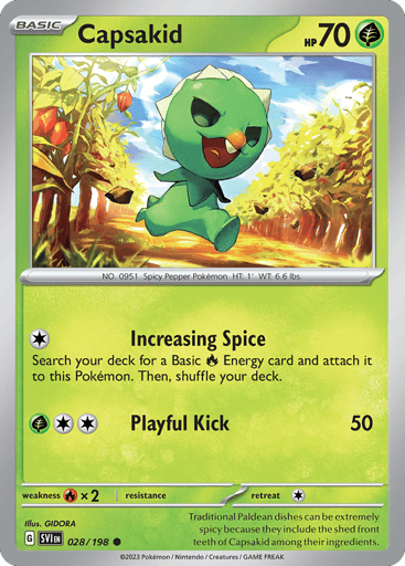 Capsakid – Common Reverse Holo – 028/198 – Scarlet & Violet