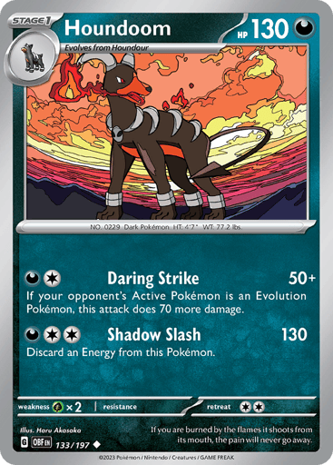 Houndoom – Uncommon Reverse Holo – 133/197 – Obsidian Flames