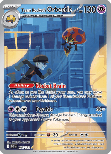 Team Rocket’s Orbeetle – Illustration Rare – 198/182 – Destined Rivals