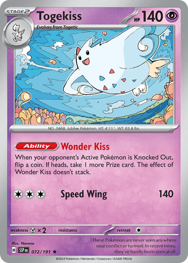 Togekiss – Rare Reverse Holo – 072/191 – Surging Sparks