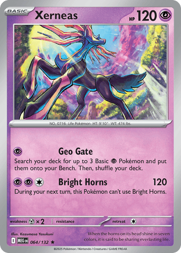 Xerneas – Rare Reverse Holo – 064/132 – Mega Evolution