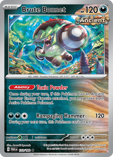 Brute Bonnet – Rare Reverse Holo – 123/182 – Paradox Rift
