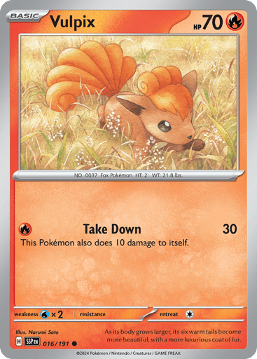 Vulpix – Common Reverse Holo – 016/191 – Surging Sparks