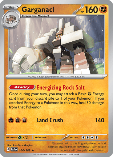 Garganacl – Rare Reverse Holo – 104/182 – Paradox Rift