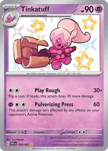 Tinkatuff – Shiny Rare – 166/091 – Paldean Fates