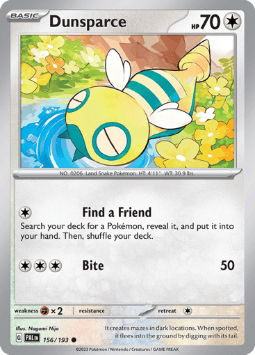 Dunsparce – Common Reverse Holo – 156/193 – Paldea Evolved