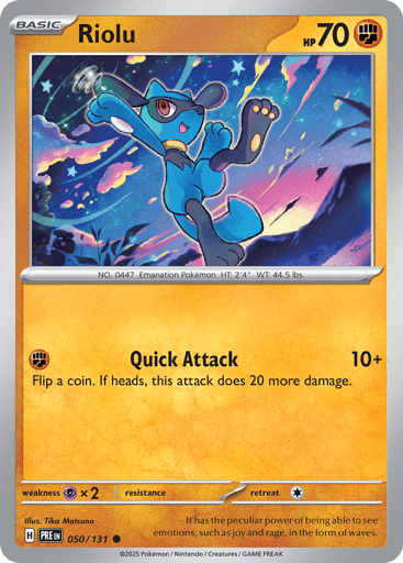 Riolu – Common Reverse Holo – 050/131 – Prismatic Evolutions