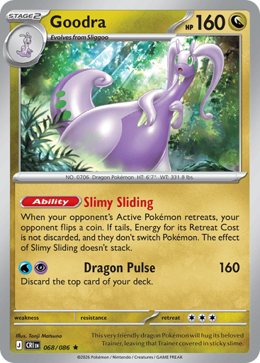Goodra – Rare Reverse Holo – 068/086 – Chaos Rising