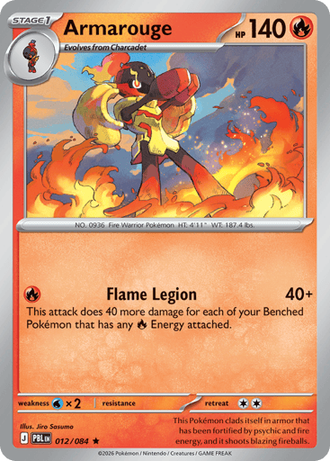 Armarouge – Rare Reverse Holo – 012/084 – Pitch Black