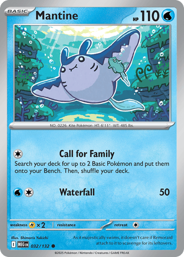 Mantine – Common Reverse Holo – 032/132 – Mega Evolution