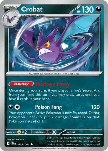 Crobat – Uncommon Reverse Holo – 029/064 – Shrouded Fable