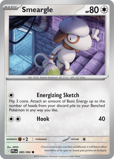 Smeargle – Common Reverse Holo – 080/094 – Phantasmal Flames