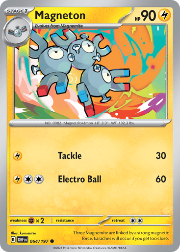 Magneton – Common Reverse Holo – 064/197 – Obsidian Flames