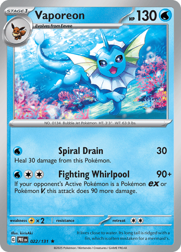 Vaporeon – Rare Holo – 022/131 – Prismatic Evolutions
