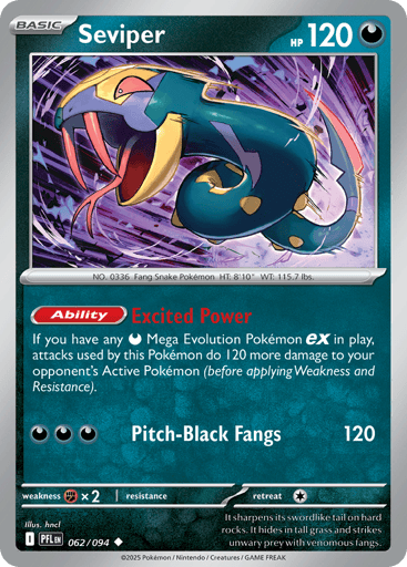 Seviper – Uncommon Reverse Holo – 062/094 – Phantasmal Flames