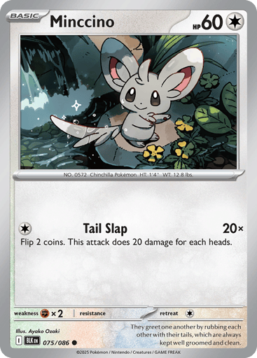 Minccino – Common Master Ball Reverse Holo – 075/086 – Black Bolt