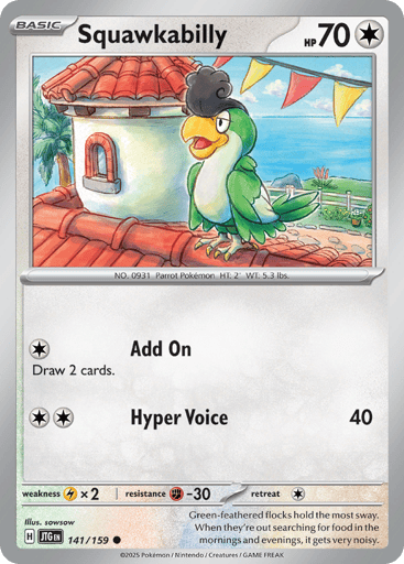Squawkabilly – Common Reverse Holo – 141/159 – Journey Together