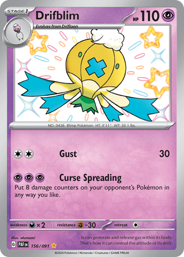 Drifblim – Shiny Rare – 156/091 – Paldean Fates