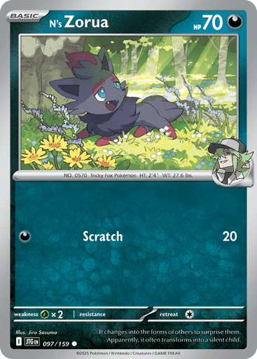 N’s Zorua – Common Reverse Holo – 097/159 – Journey Together