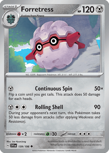 Forretress – Uncommon Reverse Holo – 139/198 – Scarlet & Violet