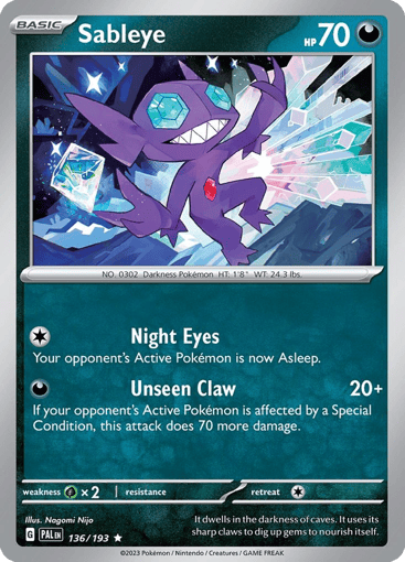 Sableye – Rare Holo – 136/193 – Paldea Evolved