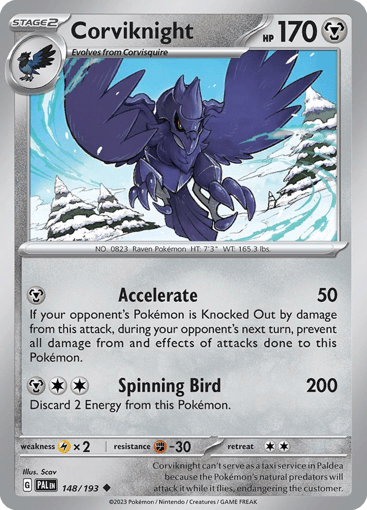 Corviknight – Uncommon – 148/193 – Paldea Evolved