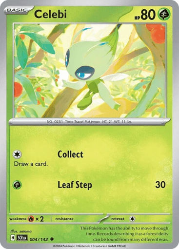 Celebi – Uncommon Reverse Holo – 004/142 – Stellar Crown
