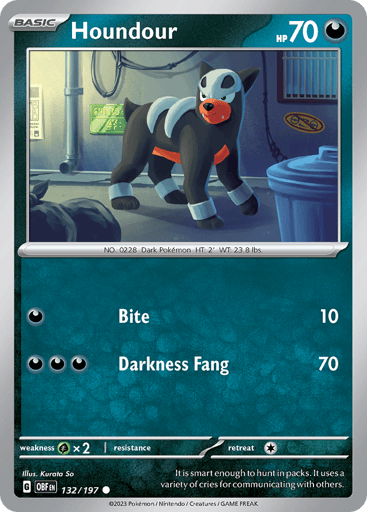 Houndour – Common – 132/197 – Obsidian Flames