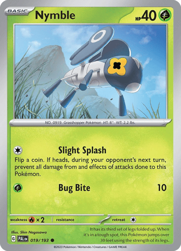 Nymble – Common Reverse Holo – 019/193 – Paldea Evolved