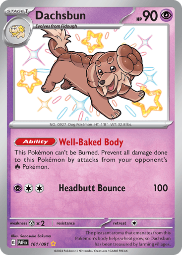 Dachsbun – Shiny Rare – 161/091 – Paldean Fates