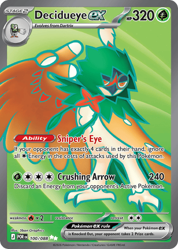 Decidueye ex – Ultra Rare – 100/088 – Perfect Order