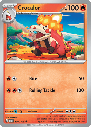 Crocalor – Uncommon Reverse Holo – 037/198 – Scarlet & Violet