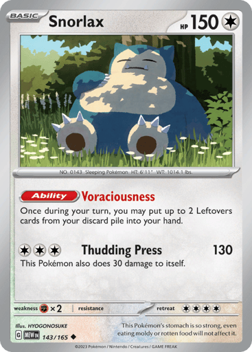 Snorlax – Uncommon – 143/165 – S&V 151